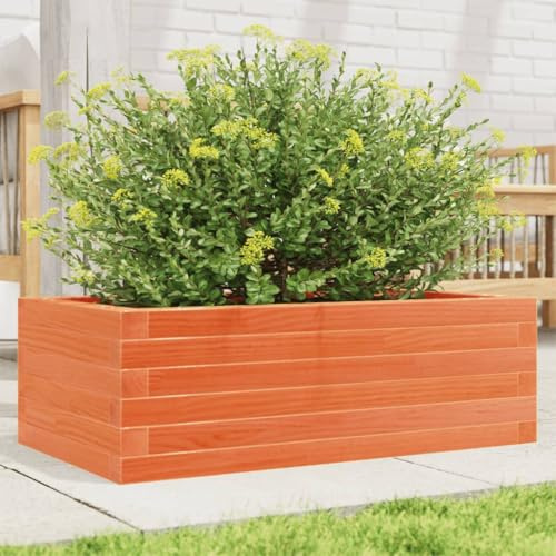 Sophrelle Jardinera de Madera Maciza Pino marrón Cera 70x40x23 cm Marrón,847220