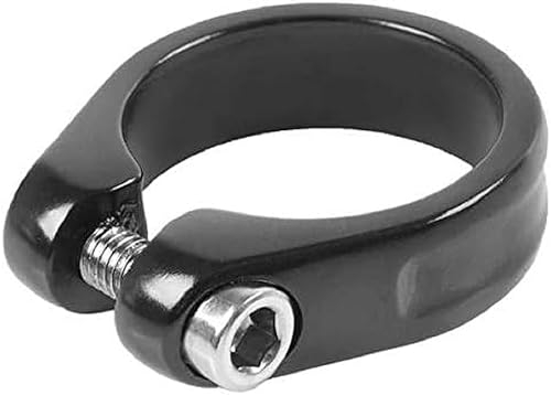 M-Wave Clampy Sitzrohrklemme, Sattelklemme, Sattelstütze, Klemmring, Sattelstützenklemme, super leicht Alu, für Ø31.8mm, mit Innensechskant-Schrauben, schwarz