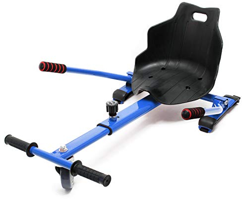 Wiltec Sitzscooter Blau, verstellbarer Kartsitz für Elektroscooter bis 120 kg, Sitzscooter kompatibel mit Hoverboards, ergonomischer Sitz