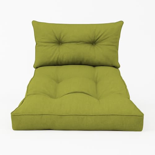 chilly pilley Cojín De Salón Cojines De Sillón De Ratán Tapicería De Ratán Conjunto De Salón De Ratán Cojín De Asiento Acolchado (Juego: 1x cojín de Asiento 80x60x10, Respaldo 60x40, Verde)