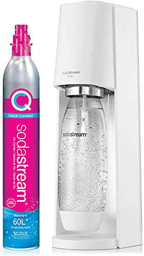 SodaStream Terra Sparkling Water Machine with CO2 Cylinder, 1 Litre Bottle Dishwasher Safe