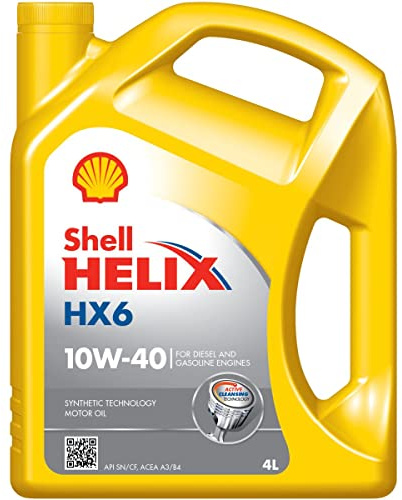 SHELL Motoröl 10W-40 Helix Teilsynthetiköl Motor Öl ACEA A3/B3 ACEA A3/B4 API SN API CF HX6 4L Kompatibel mit VW Transporter IV Bus 70B, 70C, 7DB, 7DK, 70J, 70K, 7DC, 7DJ GOLF III 1H1 GOLF II 19E, 1G1