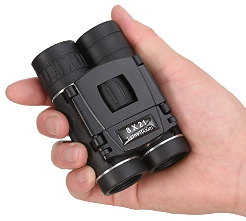 Anourney 8x21 Mini Compact Pocket Binoculars, Lightweight Foldable Easy Focus Small Binoculars for Adults Kids Bird Watching,Opera Concert, Travel, Hiking, Outdoor Scenery, Football Game