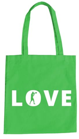 Love Boxen Baumwolltasche - Kampfsport MMA Karate Teakwando Muay Thai KO Schlag Grün