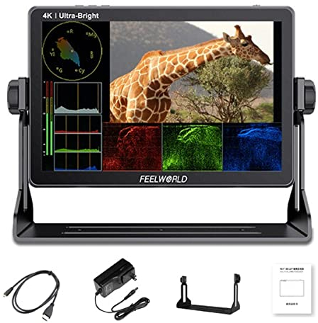 FEELWORLD LUT11S Touchscreen Kamera Feldmonitor 10,1 Zoll 2000nit Peaking 3D LUT Video Assist, 3G-SDI 4K HDMI 1920X1200 IPS Panel Kompatibel mit DJI (SDI and HDMI) für DSLR