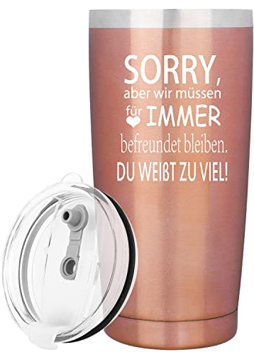 Merclix Thermobecher 20oz Geschenk für Freundin Edelstahl Reisebecher | Lustig • Weihnachten • Beste • Geburtstag • Geburtstagsgeschenk • Geschenk Freundin • 20oz • Edelstahl