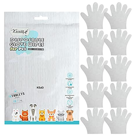 EUBEISAQI Pet Dry Cleaning Gloves, Pet Rinse Grooming Gloves | Rinse Shampoo Mittens for Dogs and Cats, Bath Wipes for Bathing and Washing Pets, No Rinse Wash Mitt for Grooming