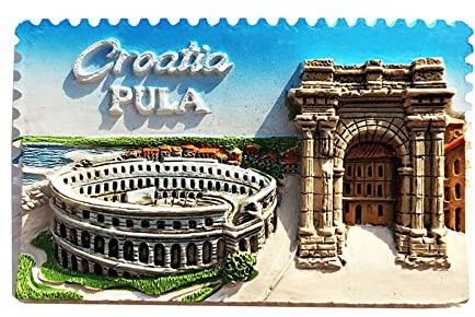 Arc de Triomphe Pula Arena Kroatien Kühlschrankmagnet Reise Souvenir 3D Kühlschrank Dekoration Magnetaufkleber Handbemalt Handwerk