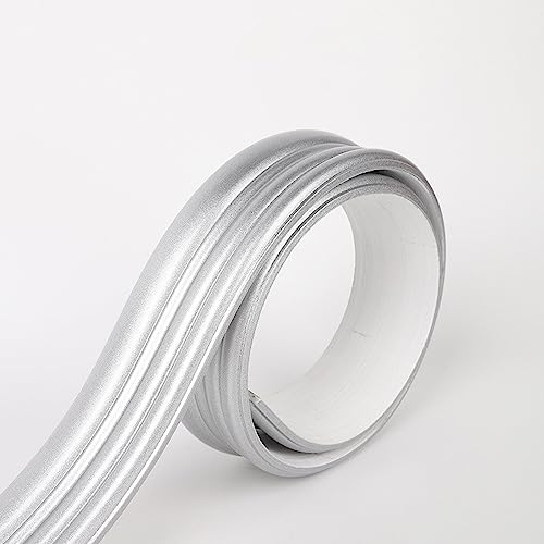 Dostear TapetenbordüRe Selbstklebende BordüRe Wand Wohnzimmer Tapeten Fliesenaufkleber Bad Dekoband Selbstklebend 7-Silber 5 x 300 cm