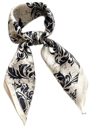 PiWine Damenschals, quadratischer Schal, Halstuch, echter Seidenschal, Designdruck, quadratisches Haarband, Damen-Halstuch, Bandana, Foulard, glattes Haarband (Farbe: FZ139-2, Größe: 53 cm, echte