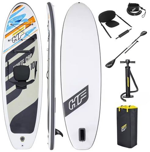 Campsup SUP Hydro-Force White Cap 10'0 Combo Aufblasbares Stand Up Paddle Board | Komplette Packung Surfboard für Einsteiger & Fortgeschrittene mit Kayak Sitz und Doppelpaddel