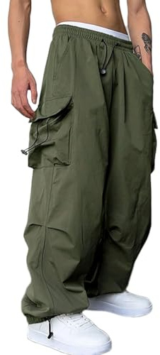 Oanviso Pantalones de Jogging para Hombre Hip Hop Pantalones de Carga Pantalón de Chándal Sueltos Color Sólido Pantalón Deportivos Casual Hombre Pantalones de Trabajo