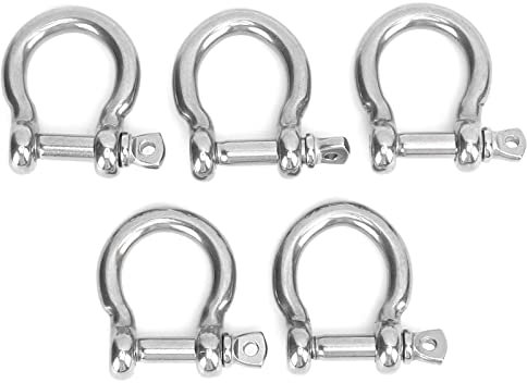 ChengyuWei 5 Stück Edelstahl-Bogenschäkel mit Schraubstift, Ankerschäkel-Hardware, Takelage, D-Ring-Schäkel, Bootsankerschäkel, Boots- und Segelboot-Kettenschäkel, Bolzen-Rigging (M8)