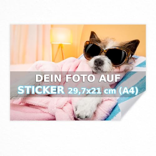 GP TONER Individuelle Aufkleber mit Druck - bitte senden Sie Ihr Foto Personalisierte Aufkleber mit dauerhaften Wanddrucken zur Innendekoration schöner Druck Personalisierbares Geschenk 29,7x21,0cm