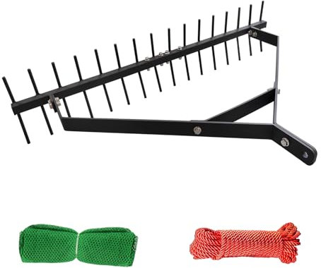 VOHYOV Pond Rake 32 Aquatic Weed Rake, 6.3 Steel Rod Lake Weed Cutter Lake, Muck Silt Weed Rakes for Pond, Beach Landscaping 30ft Thicker Rope and The Net
