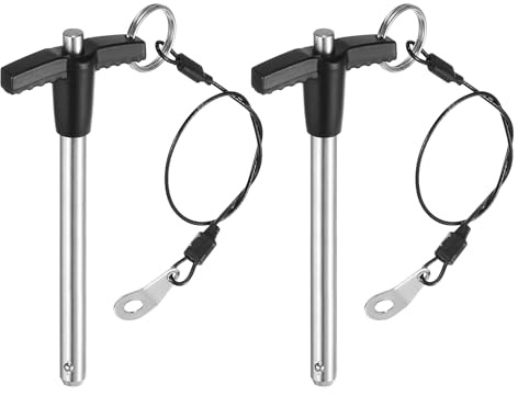 sourcing map 2 perni di bloccaggio con manico a T, 8 mm x 70 mm, lunghezza di utilizzo, in acciaio inox, perno a sgancio rapido