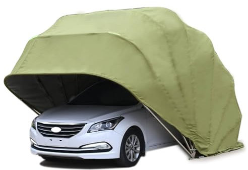 JXZDH Housse de vélo Abri de Voiture Pliable Robuste, abri de Voiture extérieur étanche avec Cadre en métal, Tente de Garage Semi-Automatique for Voiture, SUV, vélo, Moto(21X9.2X8.7FT)