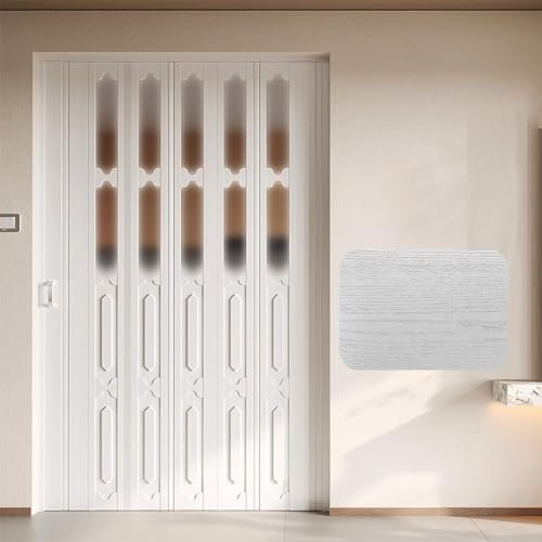 Porta A Soffietto Da Interno Porta Pieghevole in Rovere per Interno Armadio, Porta a Soffietto Retrattile Insonorizzata con Ferramenta, Porta Divisoria Impermeabile Pieghevole(35x80in(88.9x203.2cm))