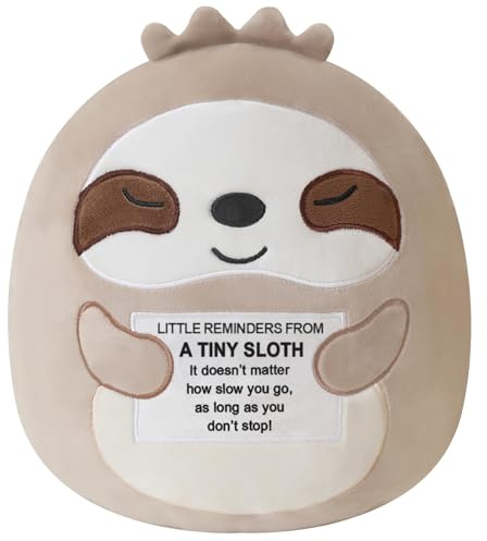 Xfrog Positive Sloth Süßes Plüschtier Faultier Kuscheltier Kissen Kuscheltiere für Kinder Mädchen und Jungen 25cm