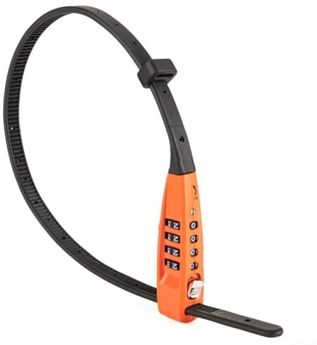 Besttoolifes Bicycle Lock Portable Cable Tie 4-Digit Combination Lock Adjustable Security Cable For Mountain Bike Road Bike Helmet 45cm(orange)