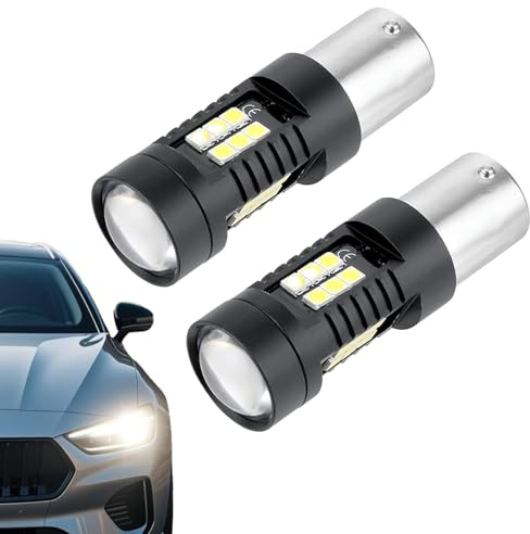 MxyVrix 2 pcs Coppia Luci Diurne LED P21W BAY15D Compatibile con Fiat Panda 3° 2012-2022 6000K, Alta Luminosità, Risparmio Energetico, Facile Installazione