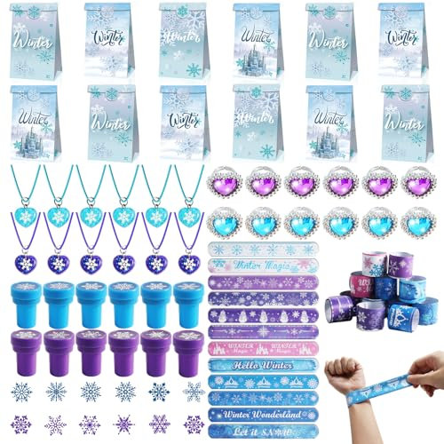 CESHMD Frozen Party - Colgante de cumpleaños para niños, collar de princesa, higo de nieve, pulseras, accesorios de princesa, bolsa de regalo