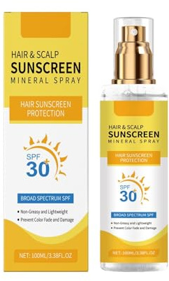 Ultimate Hair & Scalp Sunscreen Spray SPF 30 | Color-Safe UV Blocker for Dyed/Highlighted Hair | Weightless Non-Greasy Protection | Beach & Pool Essentials | Coconut Enriched Scalp Shield