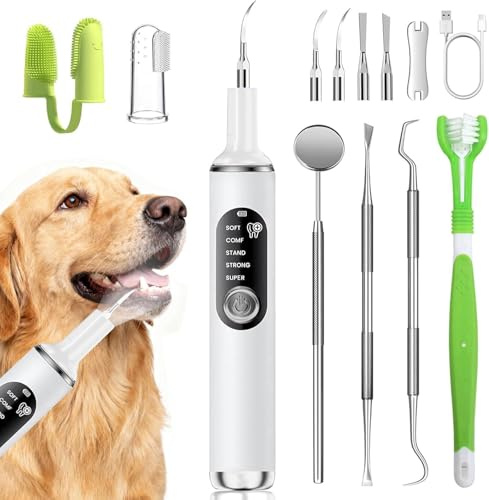 PATWING Dog Plaque Remover for Teeth,Pet Ultrasonic Tooth Cleaner,White