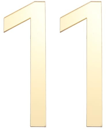 PATIKIL House Numbers, 2 Pcs 2 Inch Self-adhesive Acrylic Modern House Number for Outside Address Mailbox Door Farm House Office Apartments Hotel Room, Gold (1)