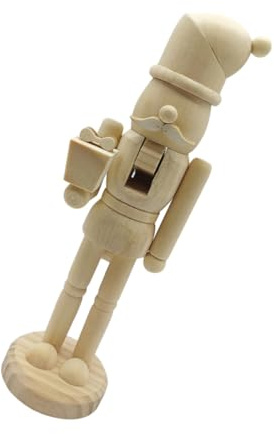 Alipis Figurine de Marionnette Casse-Noisette Bois à Peindre pour Décorations de Noël Soldat Casse-Noisette pour Décorations de Fêtes