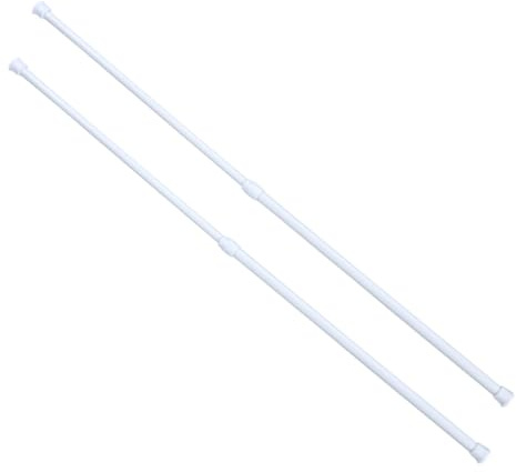 DECOMELODY 4 piezas Barra de Cortina Extensible de Acero de Varilla Telescópica Multiusos Barra de Tensión Fuerte para Ducha y Hogar