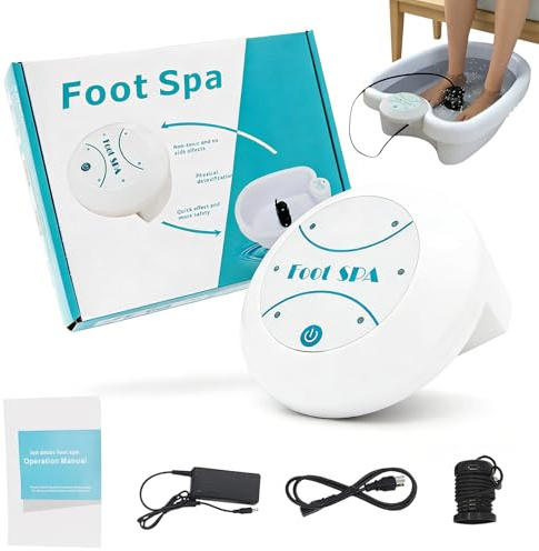 Bain De Pieds Ionique,Spa Ionique Pour Les Pieds A La Maison,Machine De Bain De Pieds DéTox Ionique Pour Maison Et Voyages,Bien-Etre,Détendu Et Soulagé,Maison(Blanc)