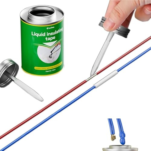 Cinta aislante líquida negra líquida, impermeable y de secado rápido, cinta aislante para todo tipo de cables y aparatos eléctricos, 125 ml (azul)