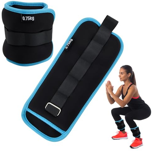 2 Pezzi Cavigliere Appesantite,0,75/0,5 kg Peso Caviglia,Cavigliere Pesi Polsini con Pesi per Piede,Polsiere Appesantite per Fitness Yoga Ginnastica Aerobica Fisioterapia (Nero,2x0,75kg)