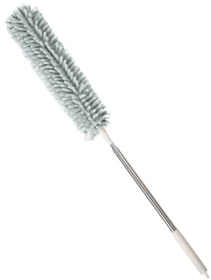 MALUGOGO Telescopic Dusting Brush Multi-Purpose Duster with Stainless Steel Handle Extendable Cleaning Tool for Household Cleaning for Ceilings and Furniture for High Places