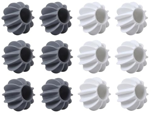 12 Palline per Asciugatrice e Lavatrice, Sfere Riutilizzabili Antipiega per Bucato Morbido e Pulito, Palline Acchiappa Peli e Lanugine, Set da 12 Pezzi (6 Bianche + 6 Grigie), 4.5x3cm