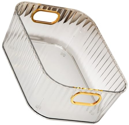 SWETRACE Organizer di Trucco Desktop in Pet e Abs per Classificazione e Conservazione Cosmetici, Scatola Trasparente per Ufficio e Soggiorno, Contenitore per Bellezza e Cura della Pelle
