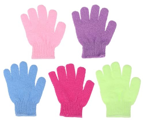 VILLCASE Guantes exfoliantes de nylon para scrub corporal, pack de 12, para baño y ducha, para uso en hombres y mujeres Color Aleatorio