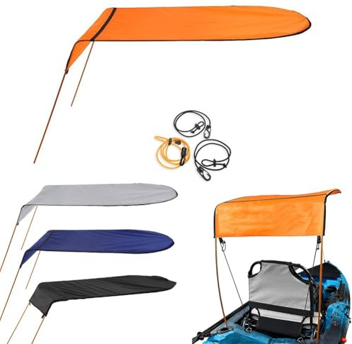 BildeeMait Sun Shade Canopy for Kayak Canoe, UV for Protection Awning Top Cover for Single Person, Lightweight Waterproof Rain Shield, Easy Setup Outdoor Accessory, 50x31 Inch