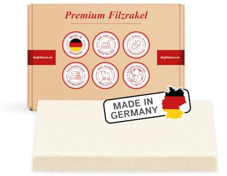 The Felt Store Handschleifer, Rakel, Schleifklotz aus Filz (Wollfilz), Filzblock zum Polieren, Abstreifen, Folie aufbringen, 10 x 7 cm, 10 mm dick, wollweiß - 1 Stück