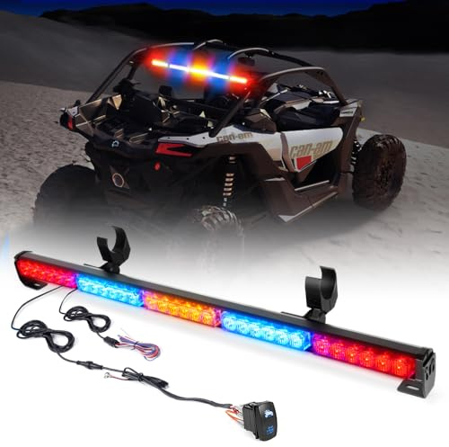 Xprite 30 LED Chase Strobe Light Bar, Offroad Safety Flashing Lightbar w/Running, Brake, Reverse and Turn Signal Lights for UTV, ATV, RZR, Polaris, Can-am, Yamaha, Side by Sides, 4x4, Trucks - RBYBR