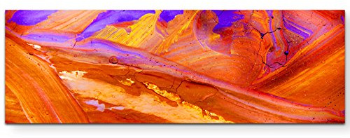 Leinwandbilder | Bilder Leinwand 150x50cm abstraktes rotes Gemälde