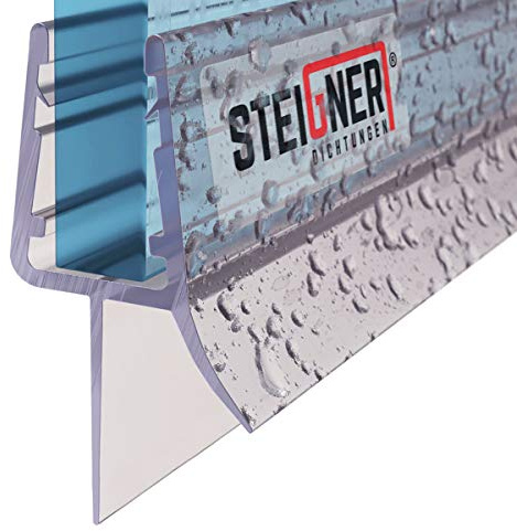 STEIGNER Joint porte de douche UK33 60 cm (1 pc.) transparent - Joint vertical pour douche à accès d'angle ou pentagonale avec porte 7-8 mm - Ajustement parfait, Matériau durable, Design discret