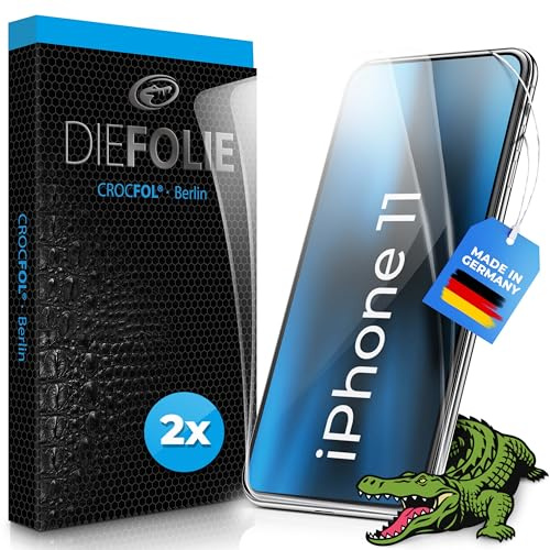 Crocfol Schutzfolie vom Testsieger [2 St.] kompatibel mit Apple iPhone 11 - selbstheilende Premium 5D Langzeit-Panzerfolie - für vorne, hüllenfreundlich