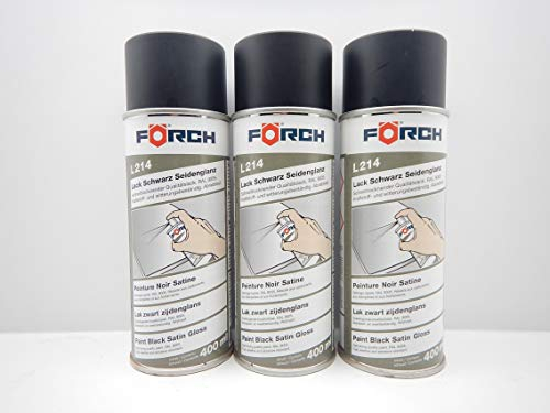 FORCH SCHWARZ SEIDENGLÄNZEND RAL 9005 Lack LACKSPRAY Spray SPRAYDOSE 400ML (3)