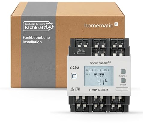 Homematic IP Smart Home Jalousieaktor für Hutschienenmontage – 4-fach, HmIP-DRBLI4