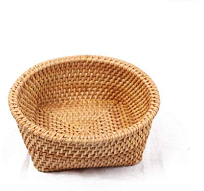 MoonyLI Décor en rotin à la Main en Osier Corbeille à Fruits paniers tissés Panier à Pain Plateau Naturel à la Main en rotin paniers de Service Alimentaire Panier à Pain