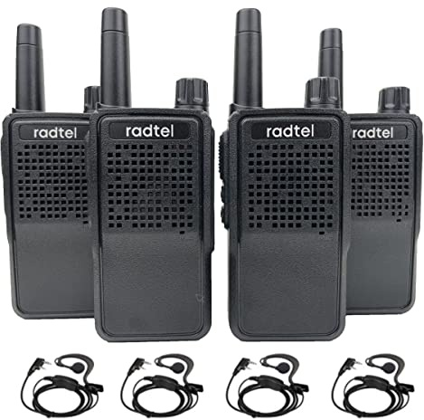 Radtel RT518 PMR446 Wiederaufladbares Funkgeräte 22 Kanäle Kostenlose Lizenz Professionelles Radio Walkie Talkie Funkkommunikation mit USB-Aufladung für BAU Restaurant Supermarkt (4 Stück)