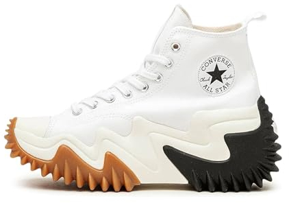 Converse Damen Run Star Motion Sneaker, White Black Gum Honey, 38.5 EU