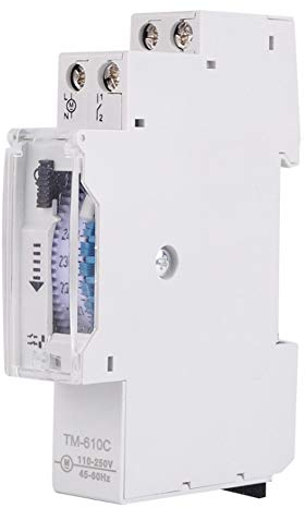 Tages Zeitschalter, Analoge Zeitschaltuhr mit Tagesprogramm 24 Stunden 15min Steps 220～240V für Straßenlaternen, Neonlichter, Fabriken, Werbeschilder TM610C